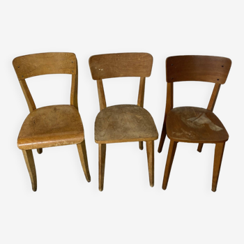Set of 3 mismatched bistro chairs