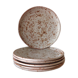 Set of 6 plates in pyrity gres