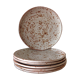 Set of 6 plates in pyrity gres