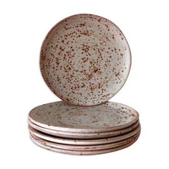 Set of 6 plates in pyrity gres