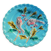 Assiette barbotine oiseaux