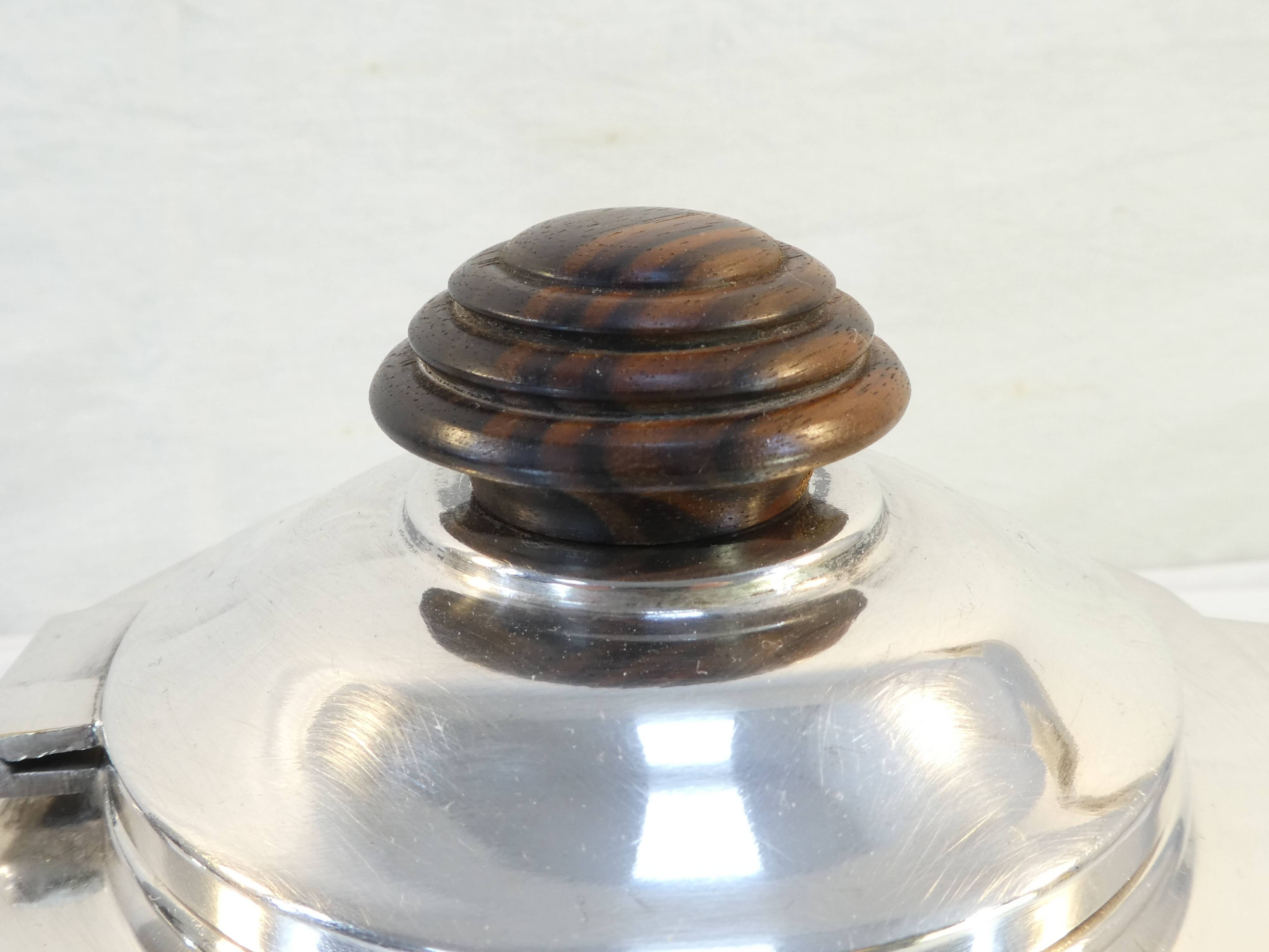 Silver metal coffee / tea service art deco 3 pieces