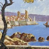 Painting signed Xavier Sager 1881-1969 view of Nice