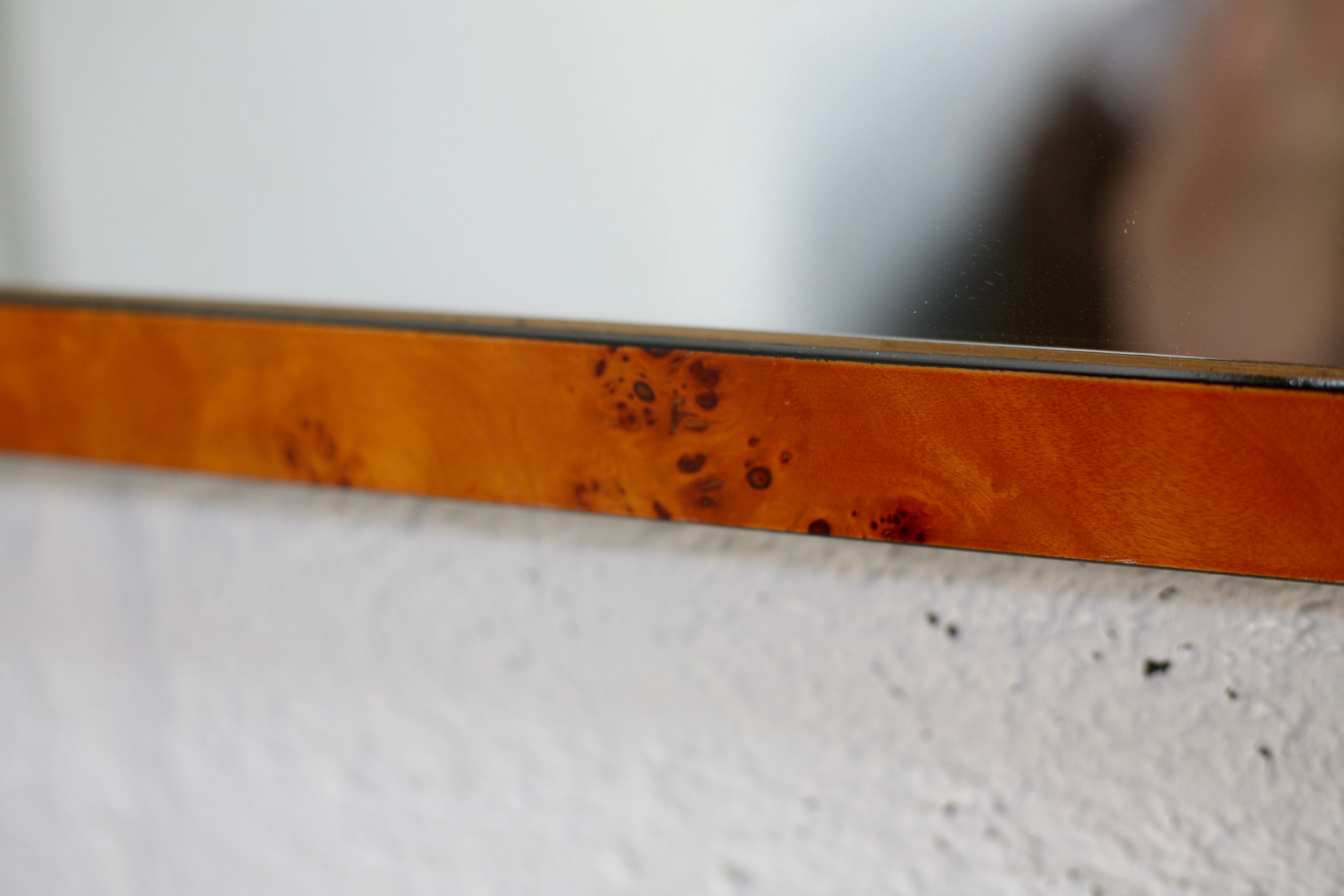 Mirror in wooden "magnifying glass". france, circa 1970