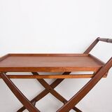 Danish folding teak rolling table, Svend Aage Madsen/Illums Bolhigus.