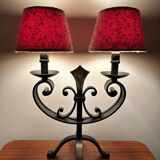 Brutalist wrought iron lamp from the 60s