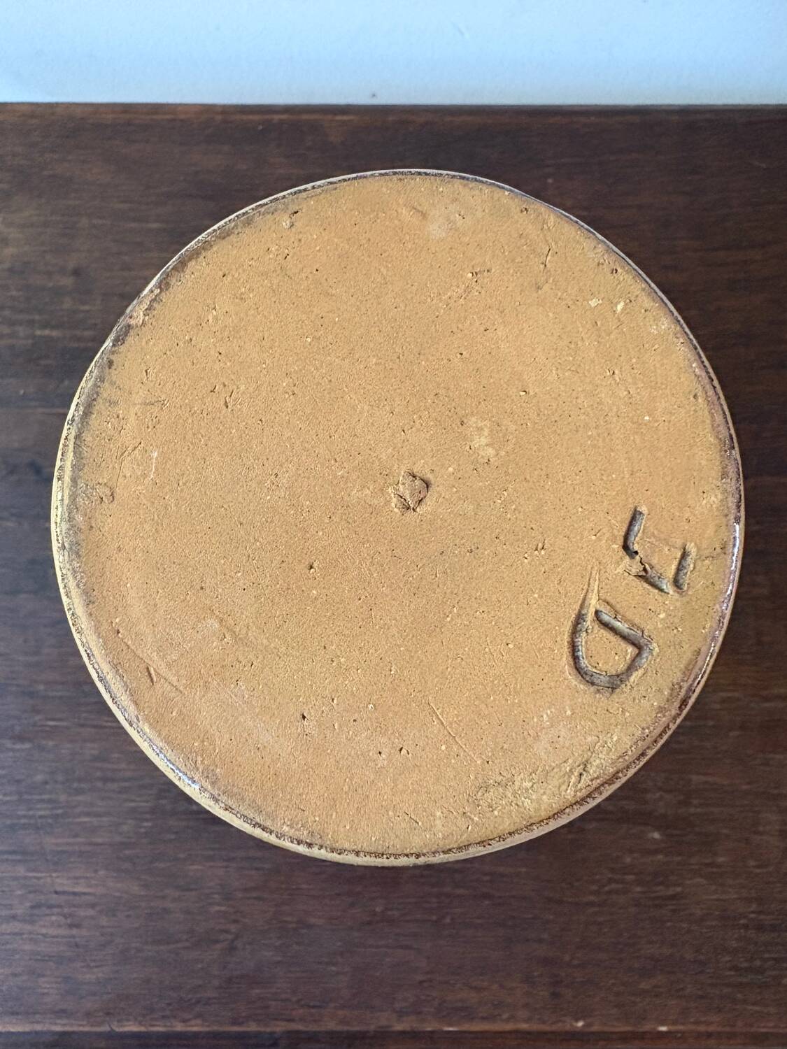 Vintage ceramic vase sign blue purple