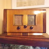 Vintage decoration radio station - Wood, Bakelite - Electroradio Institute, Paris - 50s