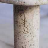 Travertine coffee table in the style of Angelo Mangiarotti, 1970.