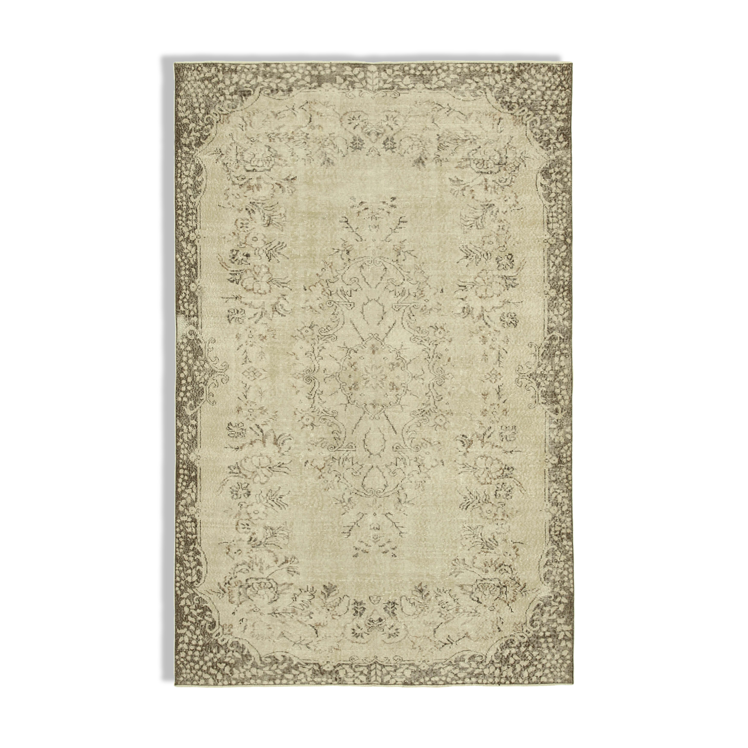 Handwoven Wool Anatolian Beige Carpet 185 cm x 290 cm - 38990