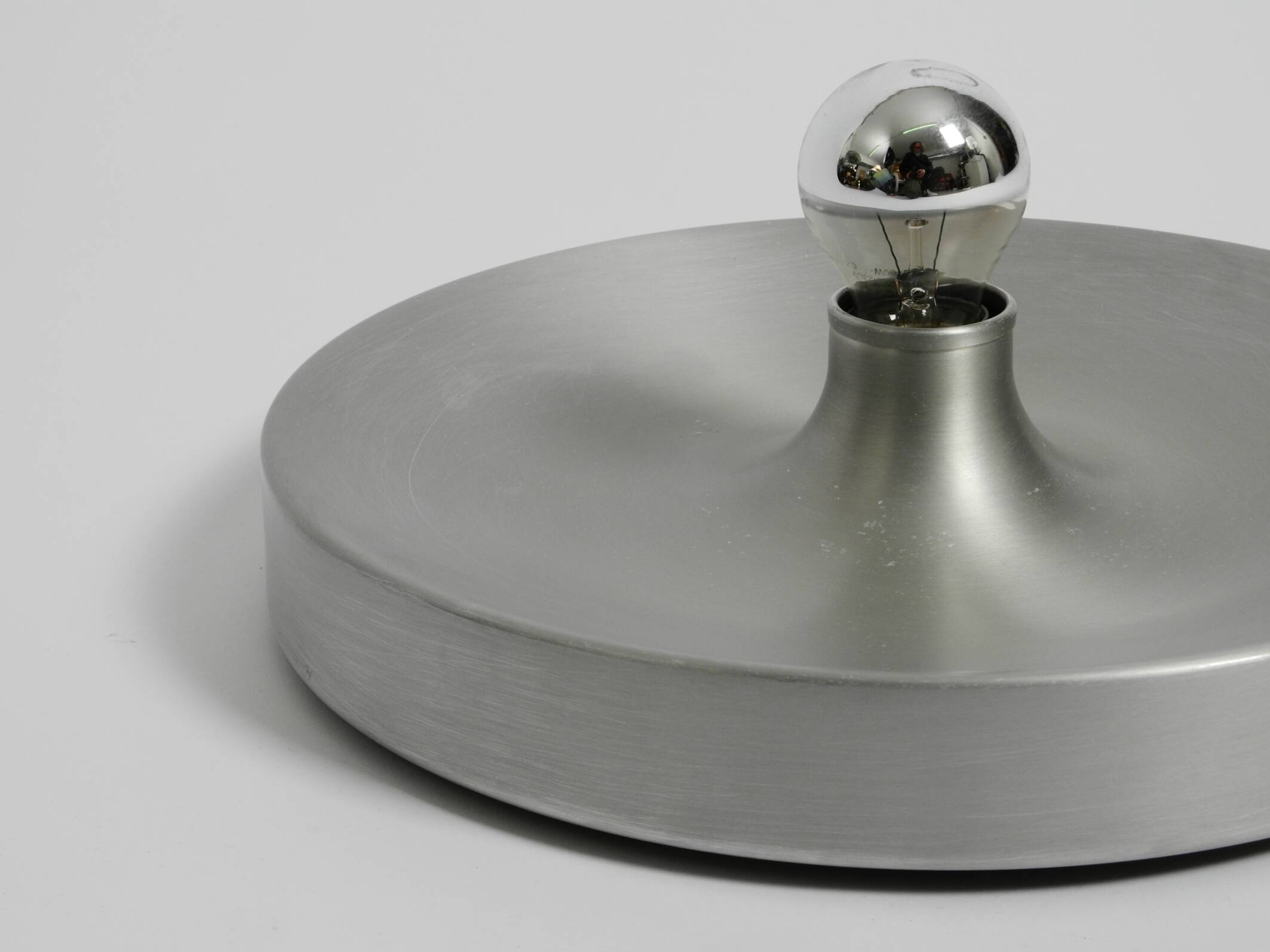 1960s round large Space Age Pop Art aluminum ceiling or wall lamp