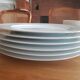 Set of 6 flat plates in porcelain liserets or Guy Degrenne