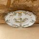 Ancienne Assiette MOUSTIERS Céramique Décor Vert & Orange Vintage #B195