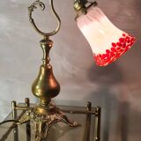 bronze and brass art nouveau lamp