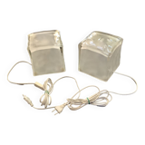 Pair of Ikea ice cube lamps