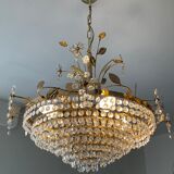 Crystal grapevine waterfall chandelier from the 70s