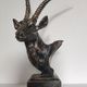 Antelope gazelle bust statue, patinated bronze resin - Safari Decor