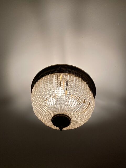 Lustre/basket ceiling / brass hot air balloon and glass