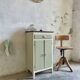 Petit buffet confiturier parisien vintage vert sauge – charme rétro