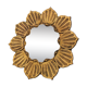 Hollywood Regency Giltwood Carved Flower Sunburst Mirror 1950s