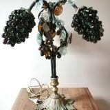 Art deco lamp, bunches of grapes in Murano glass, bronze base