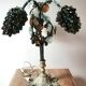 Art deco lamp, bunches of grapes in Murano glass, bronze base