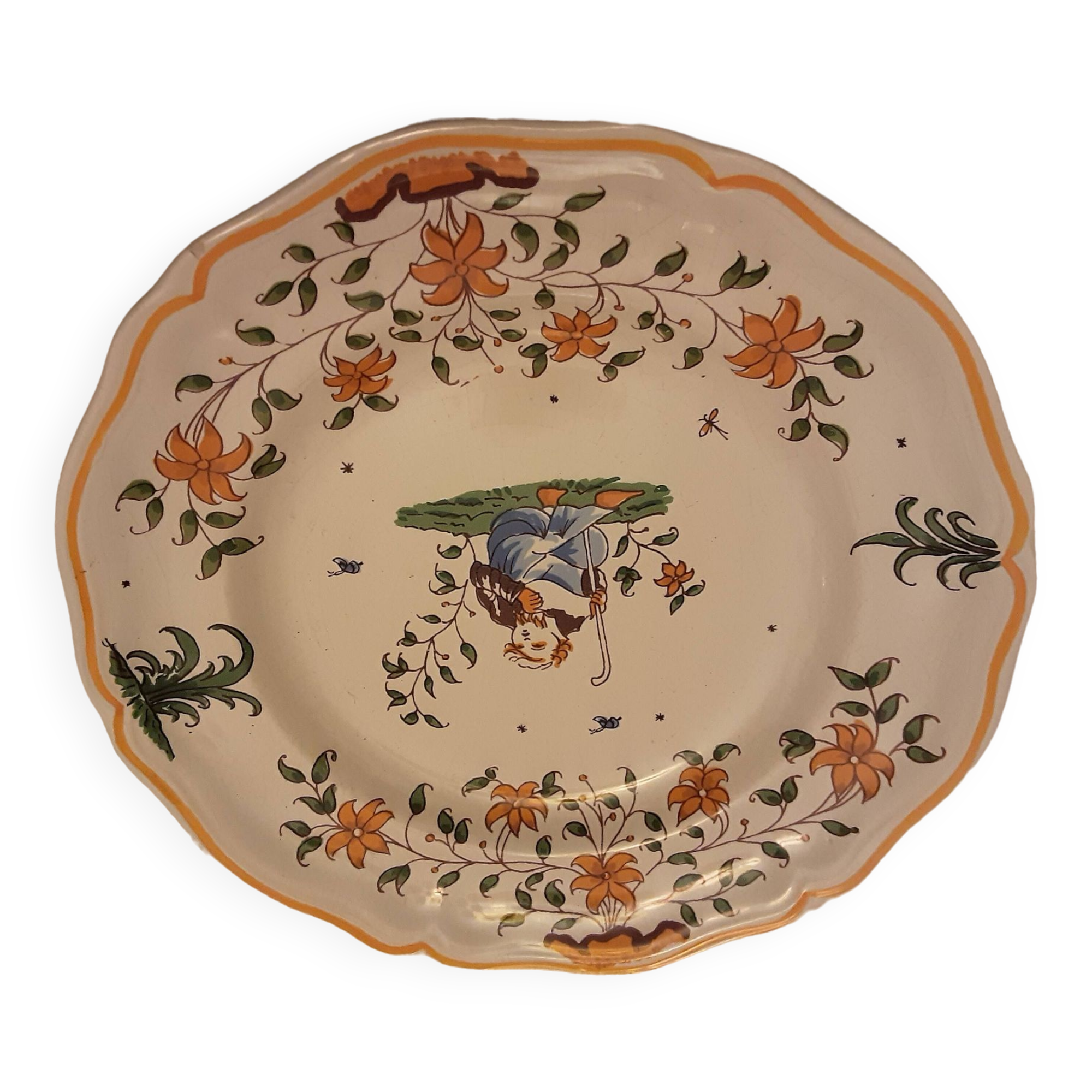 Assiette faience reproduction vieux  moustier ga