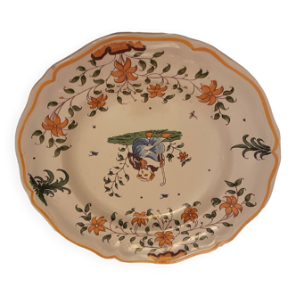 Assiette faience reproduction vieux  moustier ga