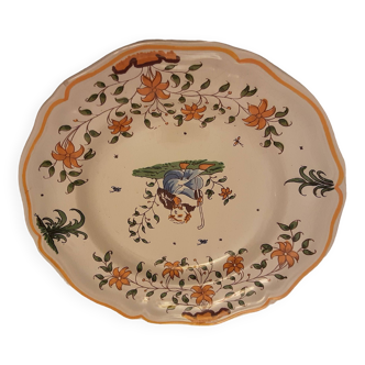 Earthenware plate reproduction old moustier ga