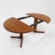 Vintage Danish round extendable dining table teak 1960s