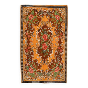 Wine Red & Orange Classic Vintage Kilim Rug, 171x289Cm