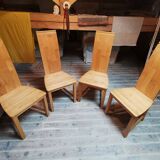 4 chaises en hévéa massif