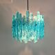 Turquoise lucite vintage pendant lamp, 1970's