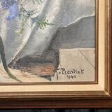 Georges prestat (1911-1994), bouquet of irises, oil on canvas from 1946