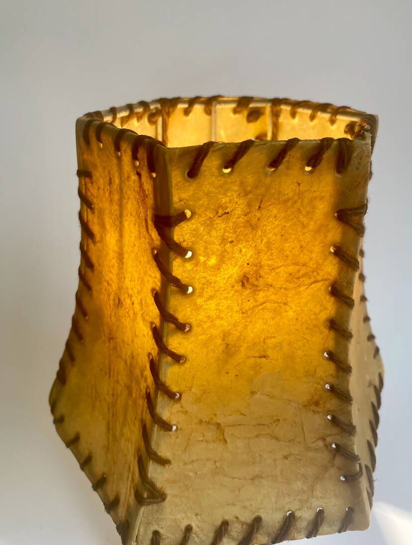 Lampe terre scarifiée, câble 2 M tissu, abat-jour
