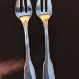 2 oyster forks in silver metal christofle versailles model