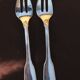 2 oyster forks in silver metal christofle versailles model