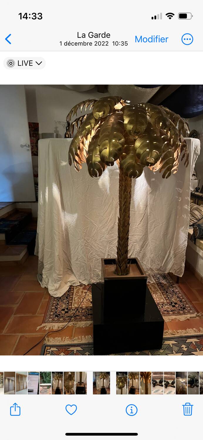 Brass palm tree 1970s Art Deco