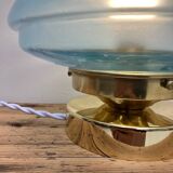 Vintage blue opaline table lamp