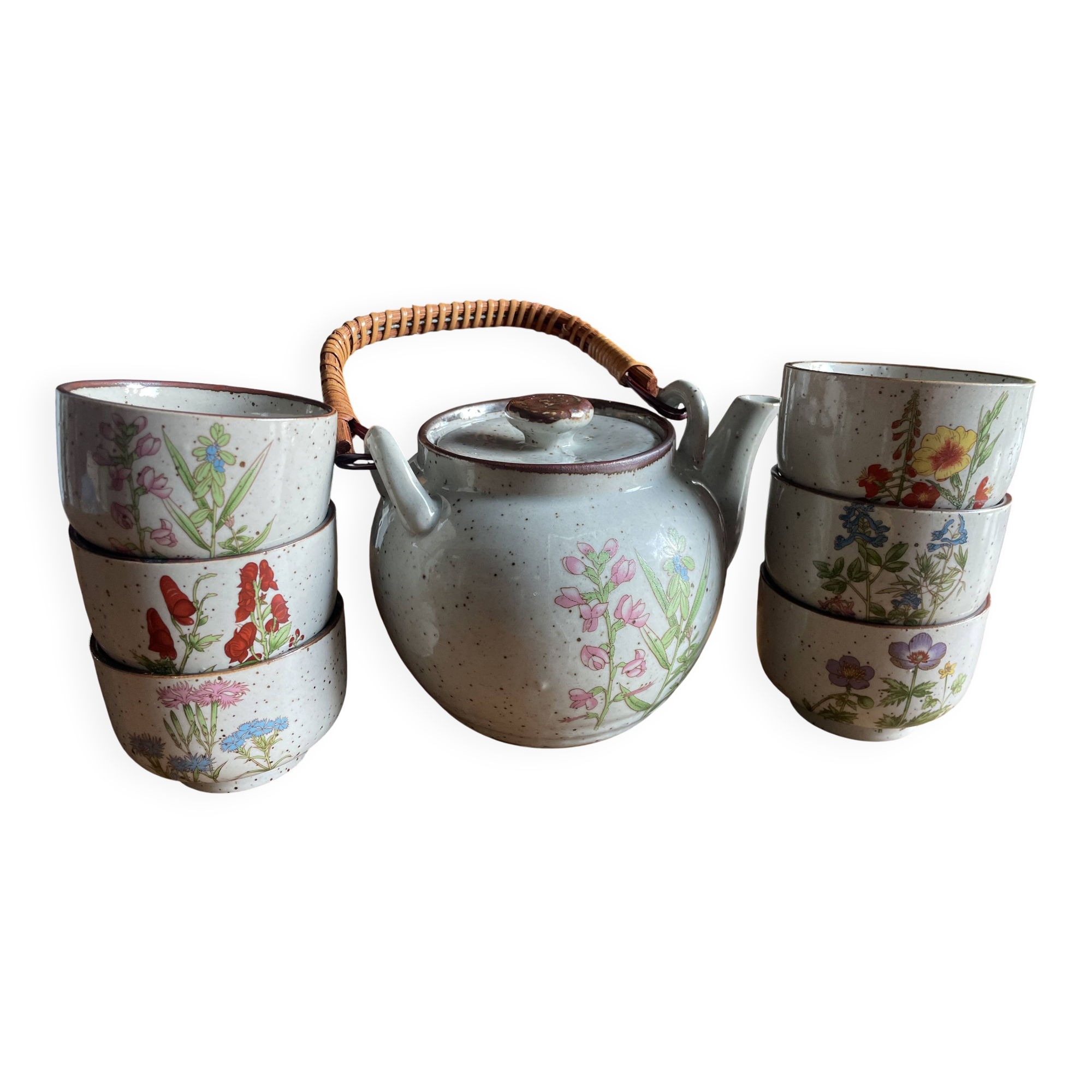 Set of 1 teapot and 6 cups