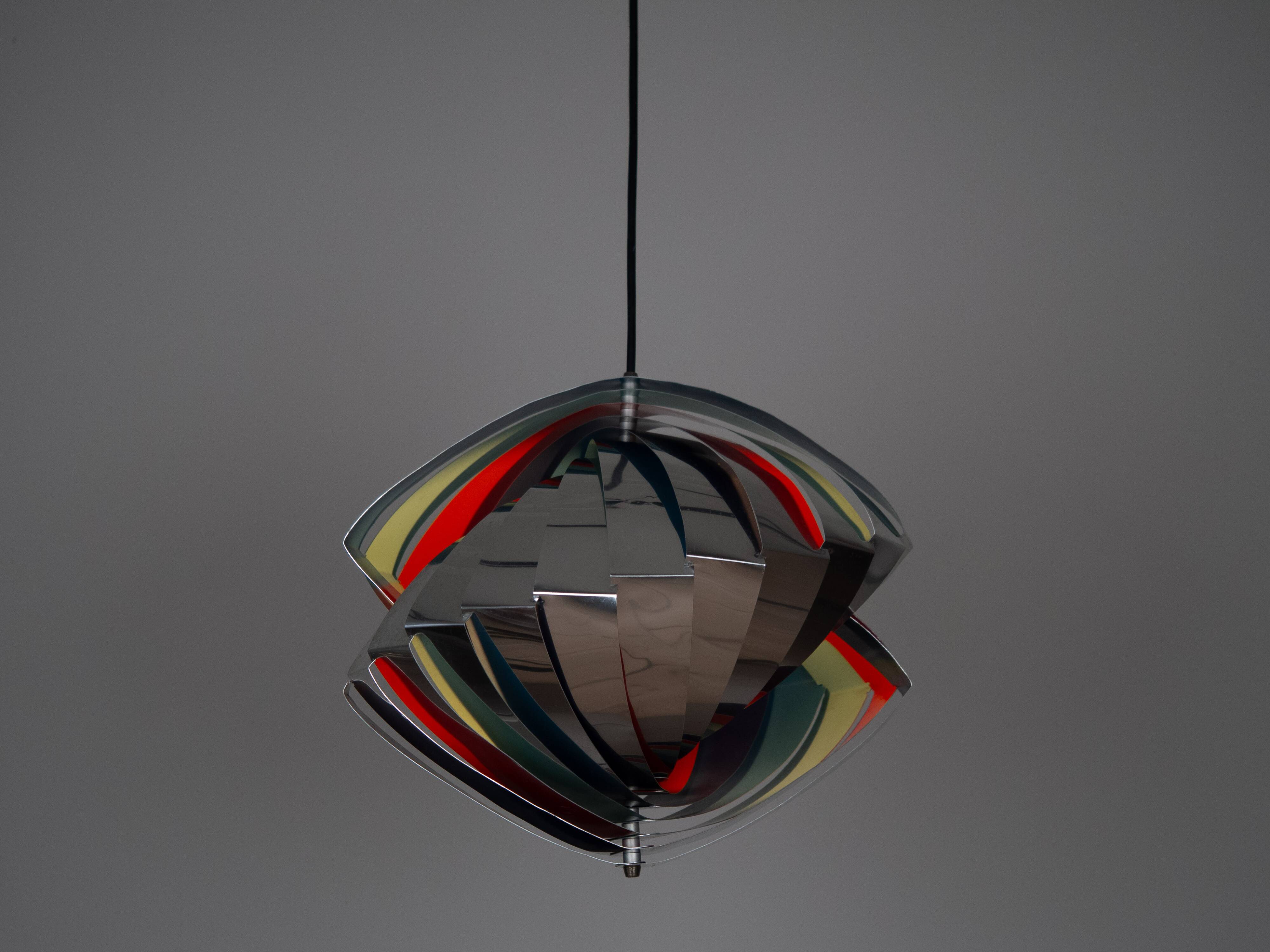 Lampe suspendue vintage danoise Konkylie par Louis Weisdorf, Lyfa, 1963