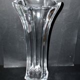Sèvres large molded crystal vase, modernist design, H48.5
