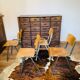 Lot de 4 chaises bois et métal