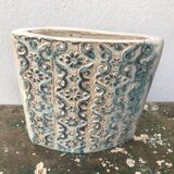 Vintage ceramic vase, decorated relief