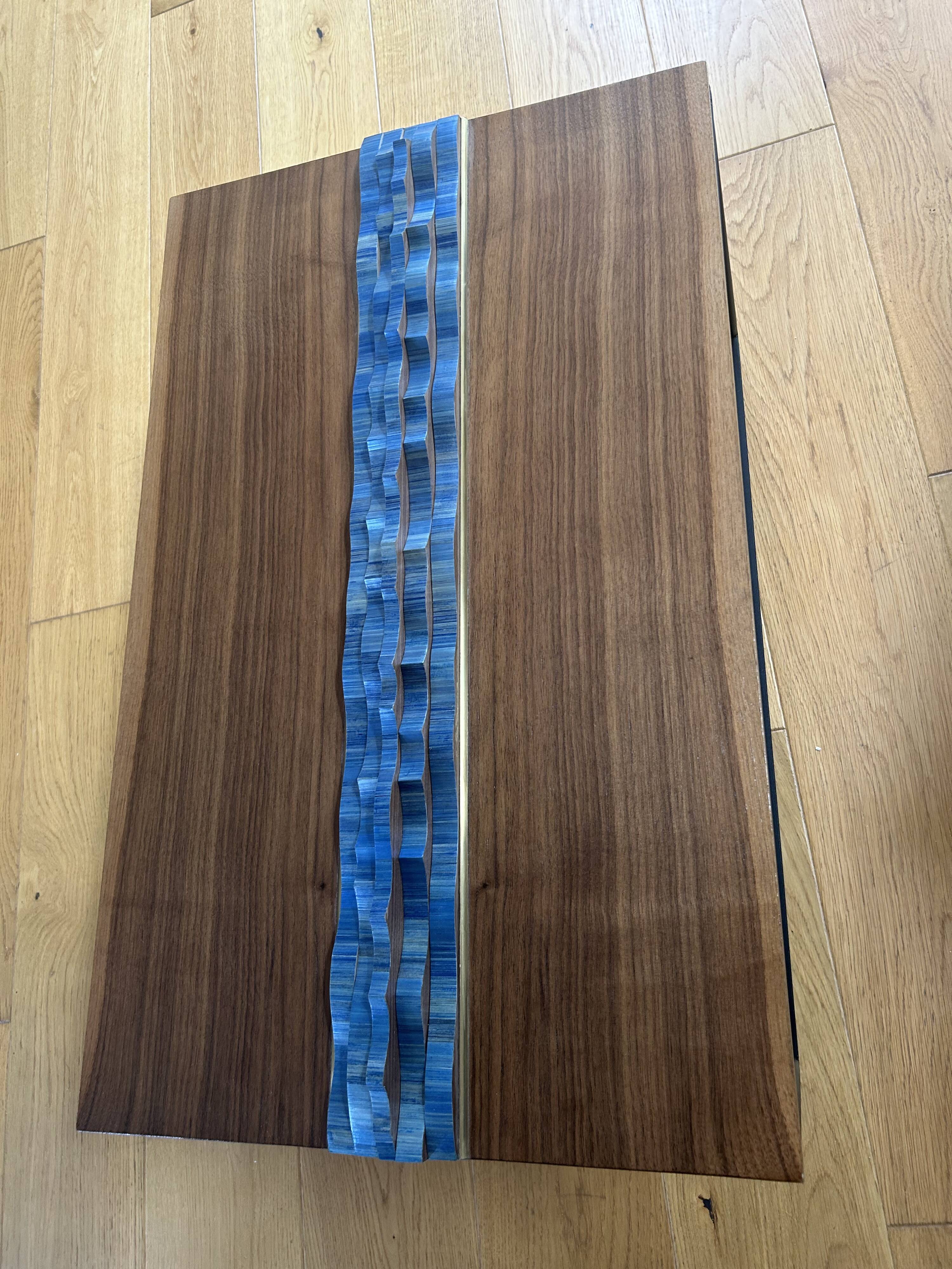 Walnut straw coffee table