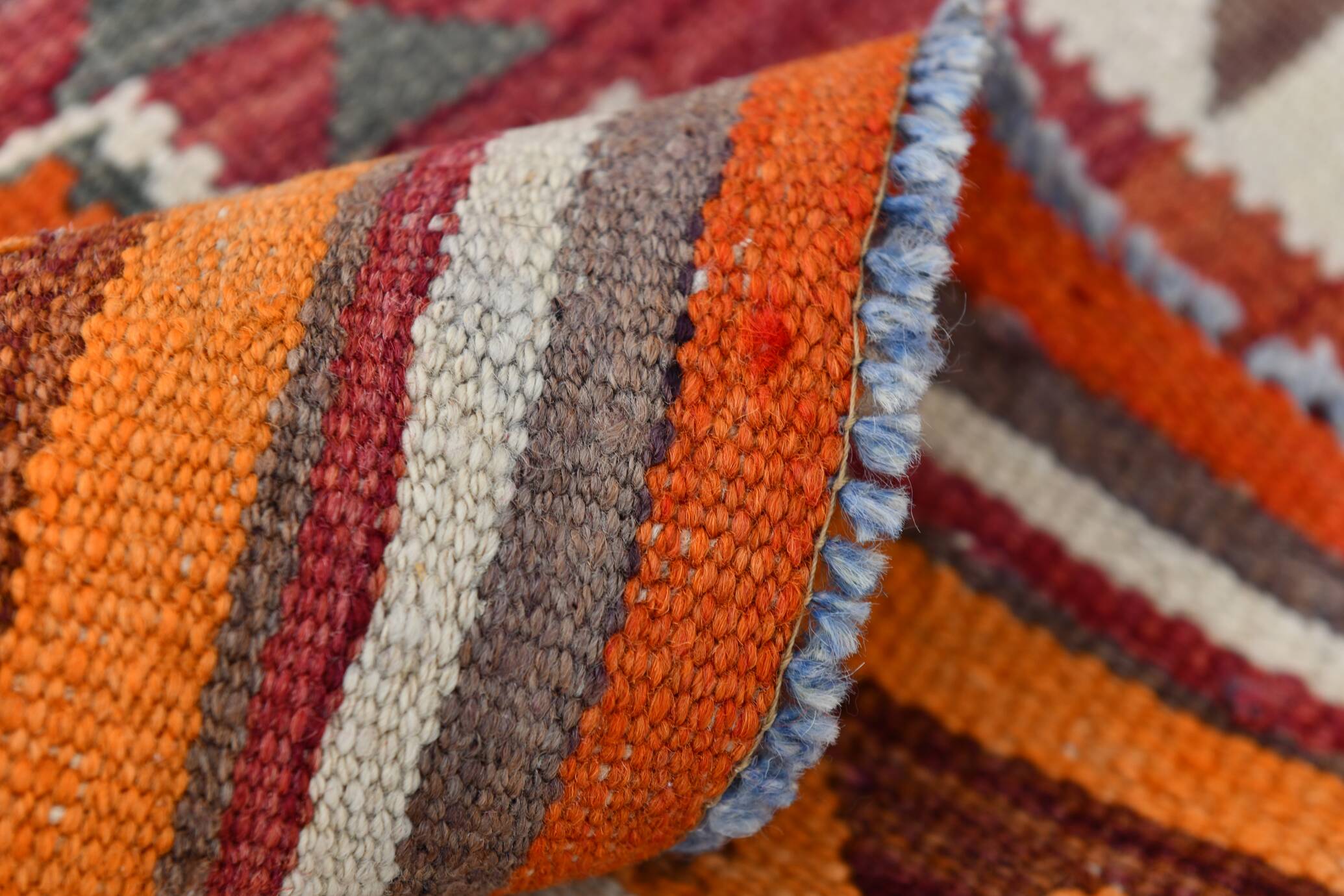 Vintage Burgundy Persian Kilim Runner Rug,, 98x235Cm