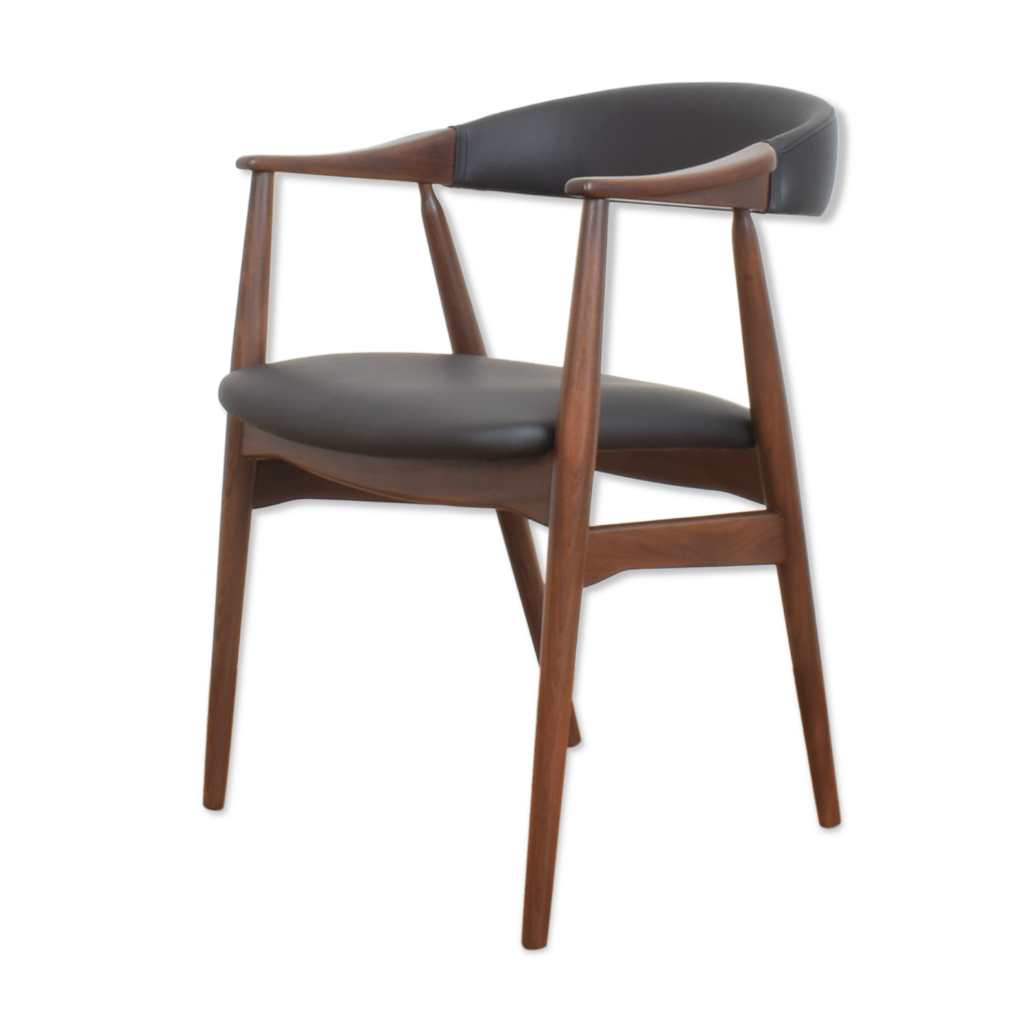 Danish Teak & Leather Armchair by Th. Harlev for Farstrup Møbler