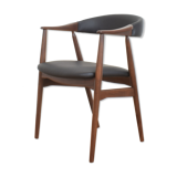 Danish Teak & Leather Armchair by Th. Harlev for Farstrup Møbler