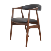 Danish Teak & Leather Armchair by Th. Harlev for Farstrup Møbler