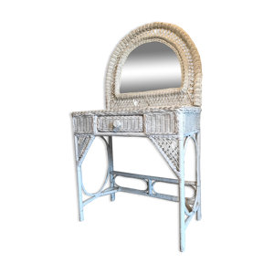 Coiffeuse vintage avec miroir en